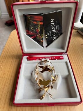 1998 Georg Jensen Gold Plated “Christmas Sheaf” Holiday Ornament